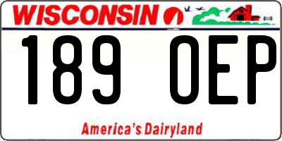 WI license plate 189OEP