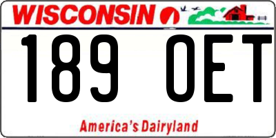 WI license plate 189OET