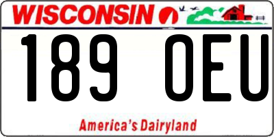 WI license plate 189OEU