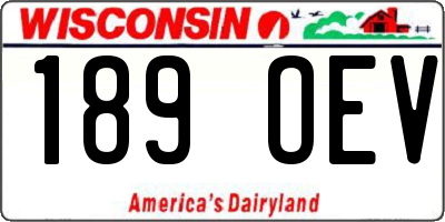 WI license plate 189OEV