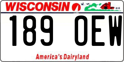 WI license plate 189OEW