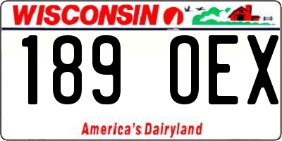 WI license plate 189OEX