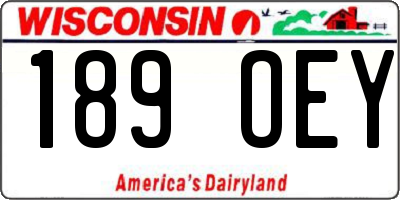 WI license plate 189OEY