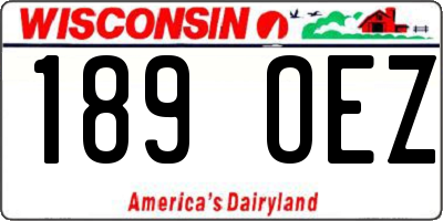 WI license plate 189OEZ