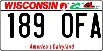 WI license plate 189OFA
