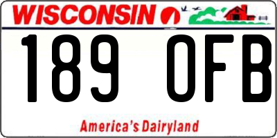 WI license plate 189OFB