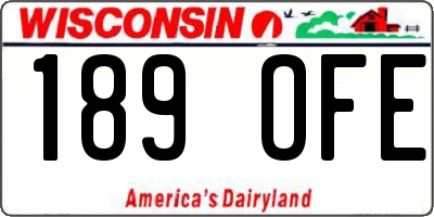 WI license plate 189OFE