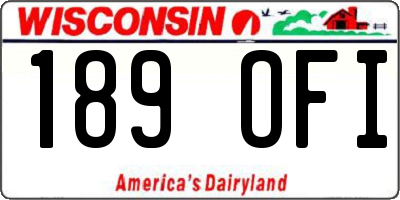 WI license plate 189OFI