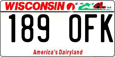 WI license plate 189OFK