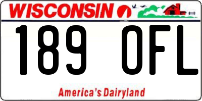 WI license plate 189OFL