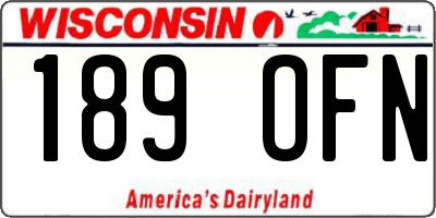 WI license plate 189OFN