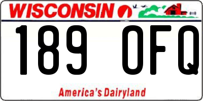 WI license plate 189OFQ