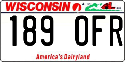 WI license plate 189OFR