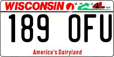 WI license plate 189OFU
