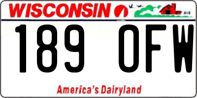WI license plate 189OFW
