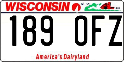 WI license plate 189OFZ