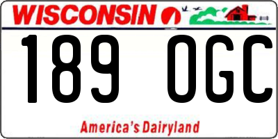 WI license plate 189OGC