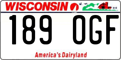 WI license plate 189OGF