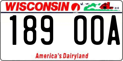 WI license plate 189OOA