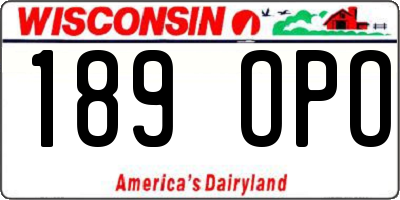 WI license plate 189OPO