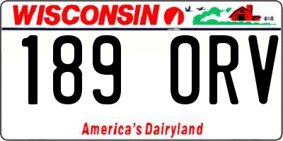 WI license plate 189ORV
