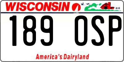 WI license plate 189OSP