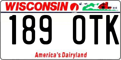 WI license plate 189OTK