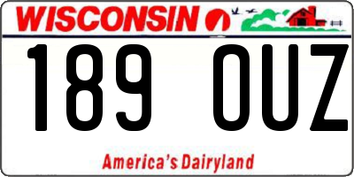 WI license plate 189OUZ