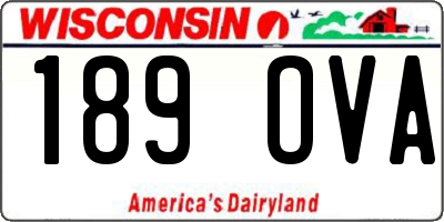 WI license plate 189OVA