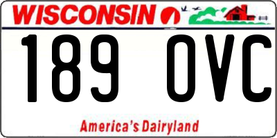 WI license plate 189OVC