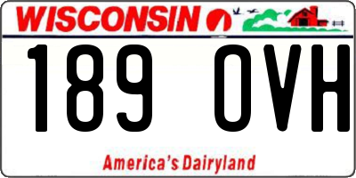 WI license plate 189OVH