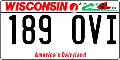 WI license plate 189OVI
