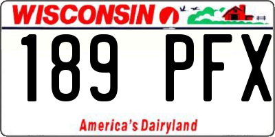 WI license plate 189PFX