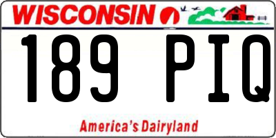 WI license plate 189PIQ
