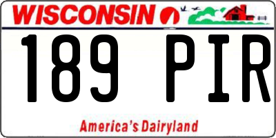 WI license plate 189PIR