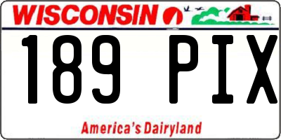 WI license plate 189PIX