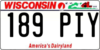 WI license plate 189PIY