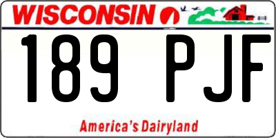 WI license plate 189PJF