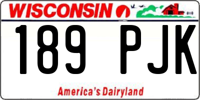WI license plate 189PJK