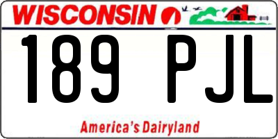 WI license plate 189PJL