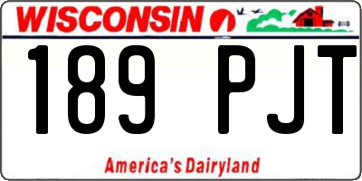 WI license plate 189PJT