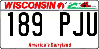 WI license plate 189PJU