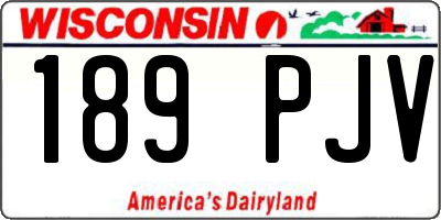 WI license plate 189PJV