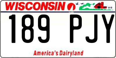 WI license plate 189PJY