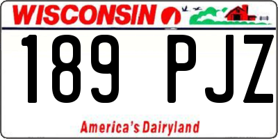 WI license plate 189PJZ
