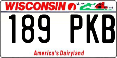 WI license plate 189PKB