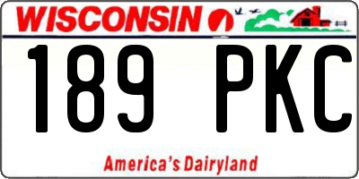 WI license plate 189PKC