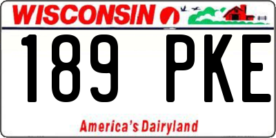 WI license plate 189PKE