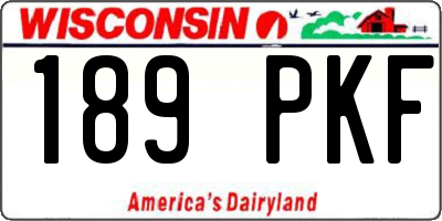 WI license plate 189PKF