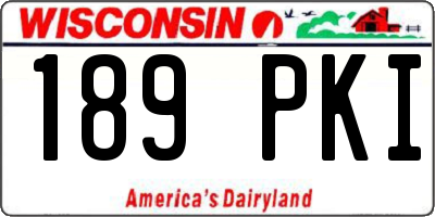 WI license plate 189PKI